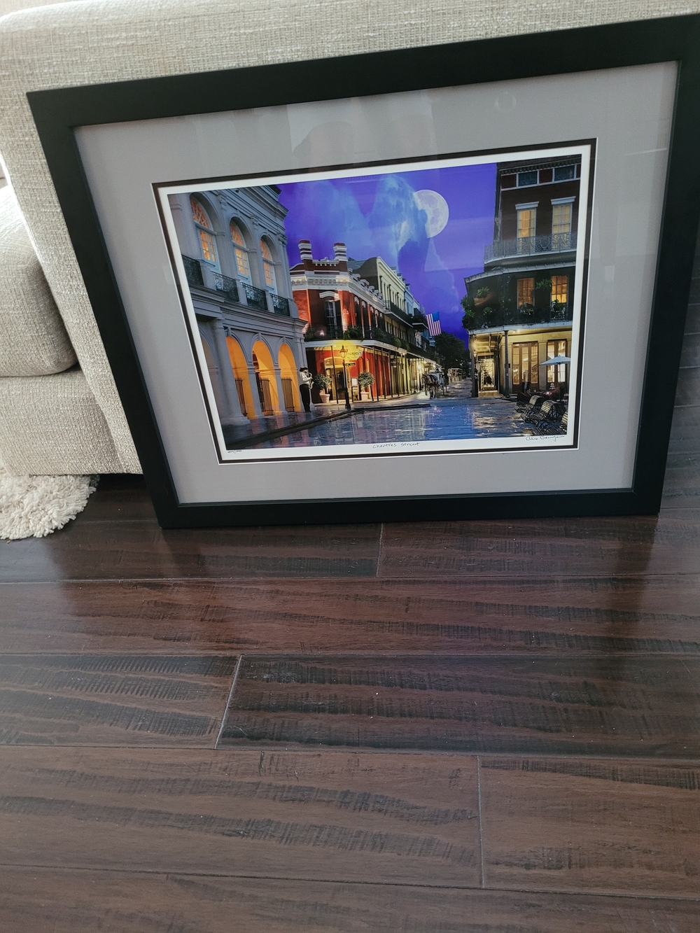 Framed Home Art Photography Print in Black with Purple Sky